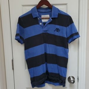 Aeropostale black/blue striped polo, size S